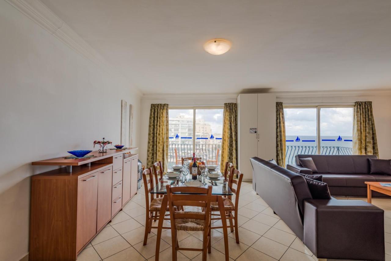 Spinola Bay Top Floor Seafront 3 Bedroom Apartment With Panoramic Sea Views - By Getawaysmalta Saint Julian's Exteriér fotografie