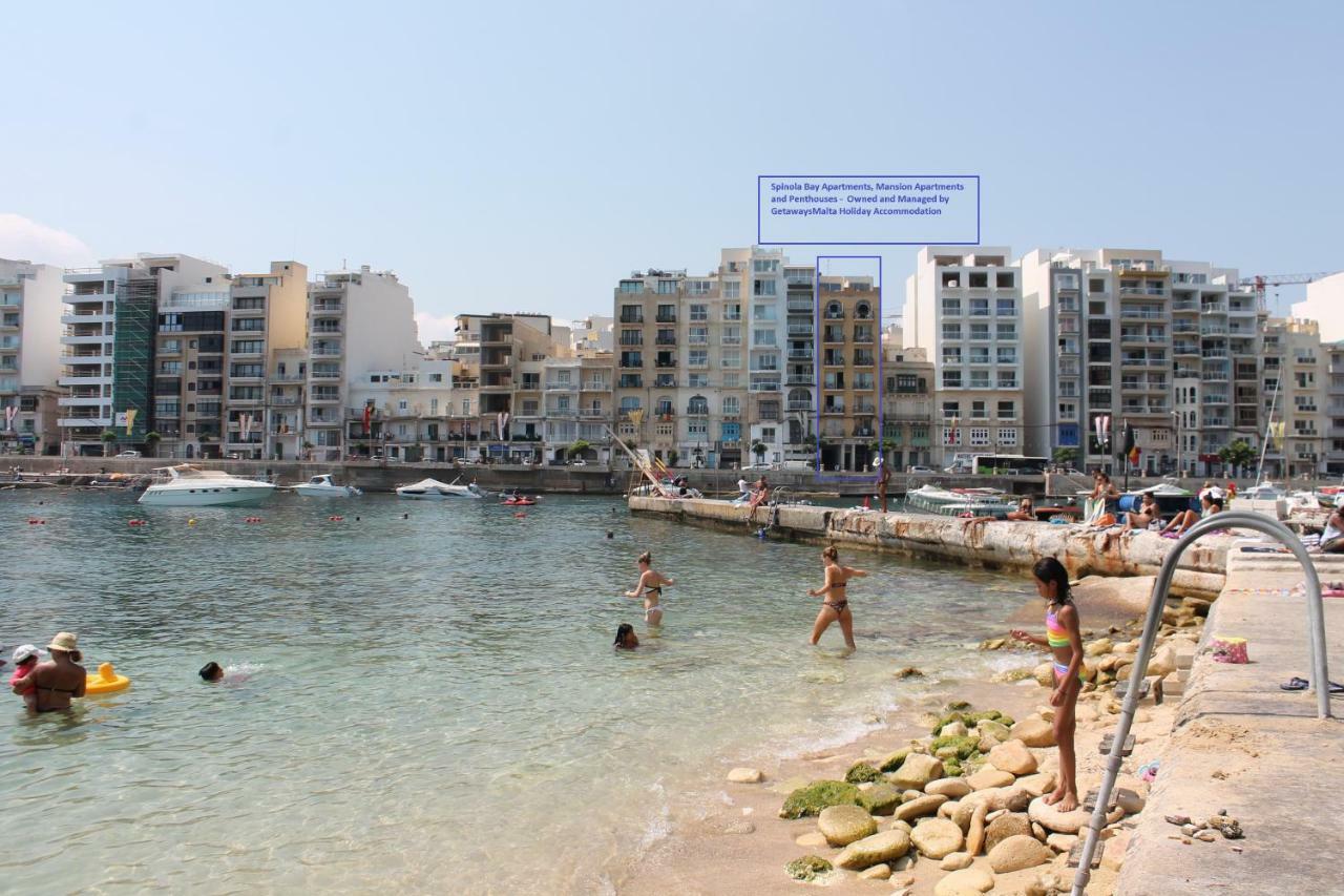 Spinola Bay Top Floor Seafront 3 Bedroom Apartment With Panoramic Sea Views - By Getawaysmalta Saint Julian's Exteriér fotografie
